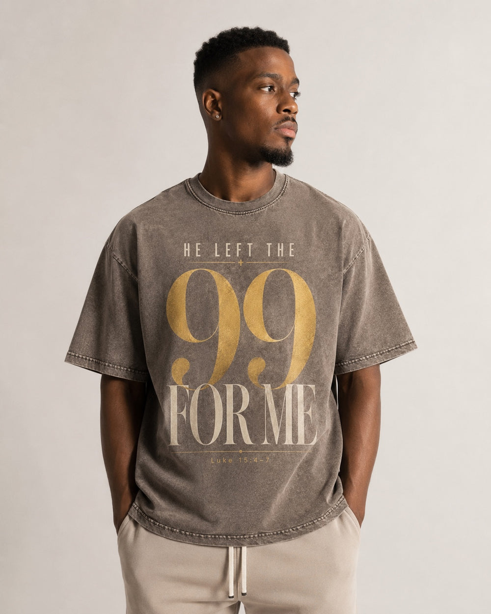 He Left the 99 For Me Tee — Taupe