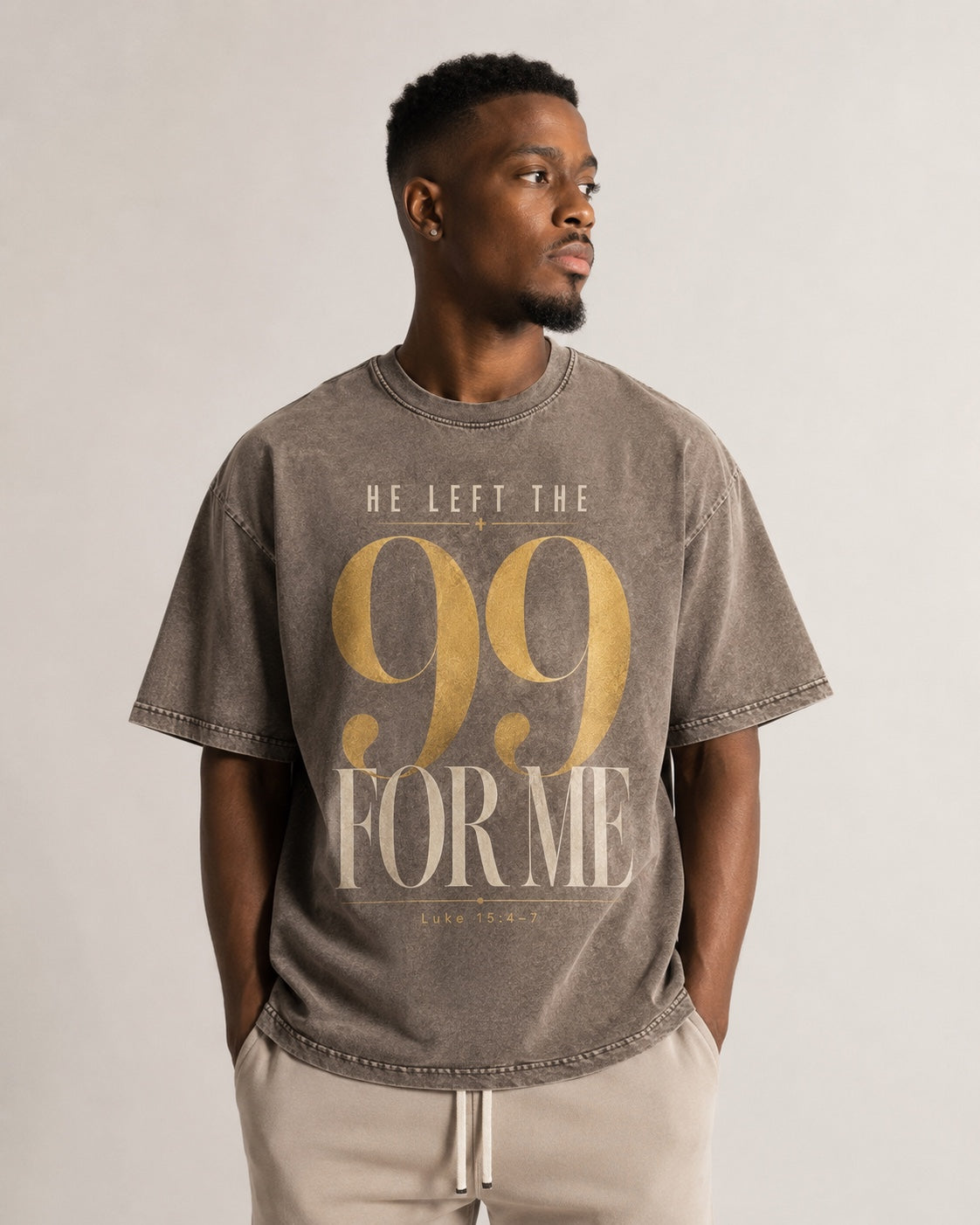 He Left the 99 For Me Tee — Taupe